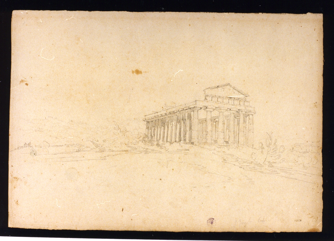 veduta di Paestum (disegno) di Fergola Salvatore (sec. XIX)