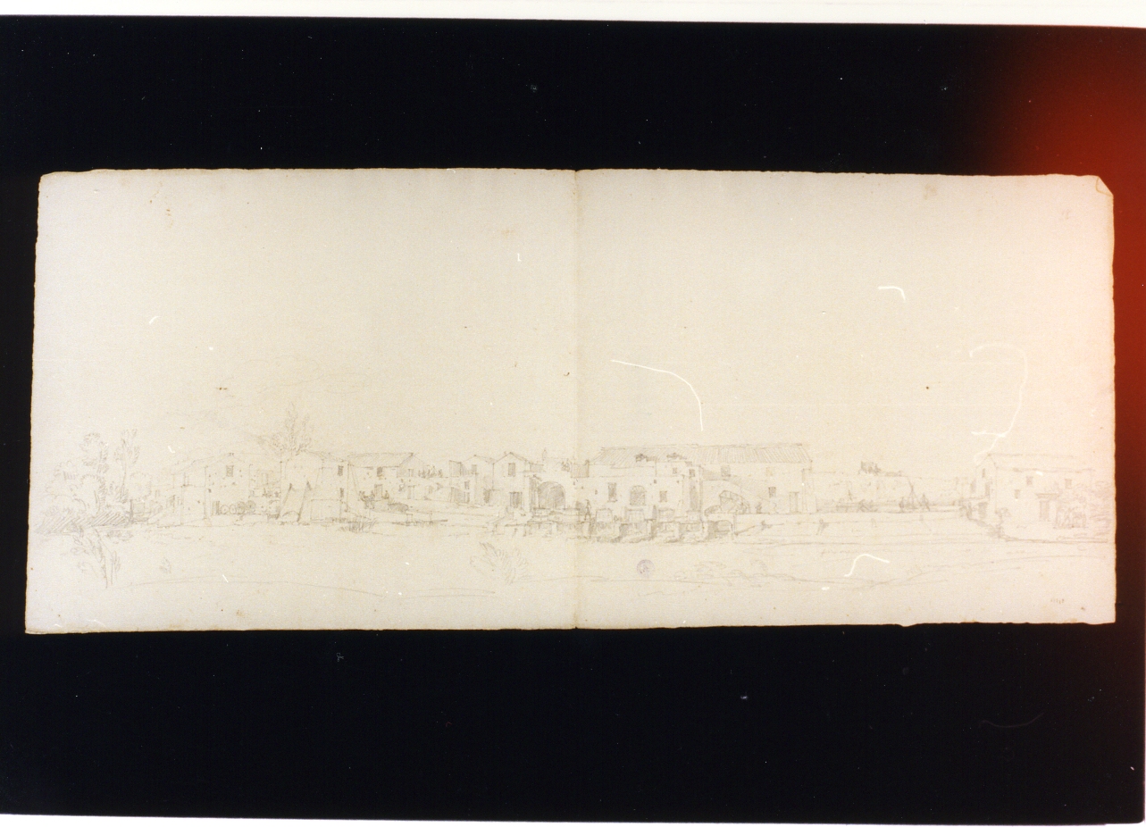 veduta dei mulini di Bottaro (disegno) di Fergola Francesco (metà sec. XIX)