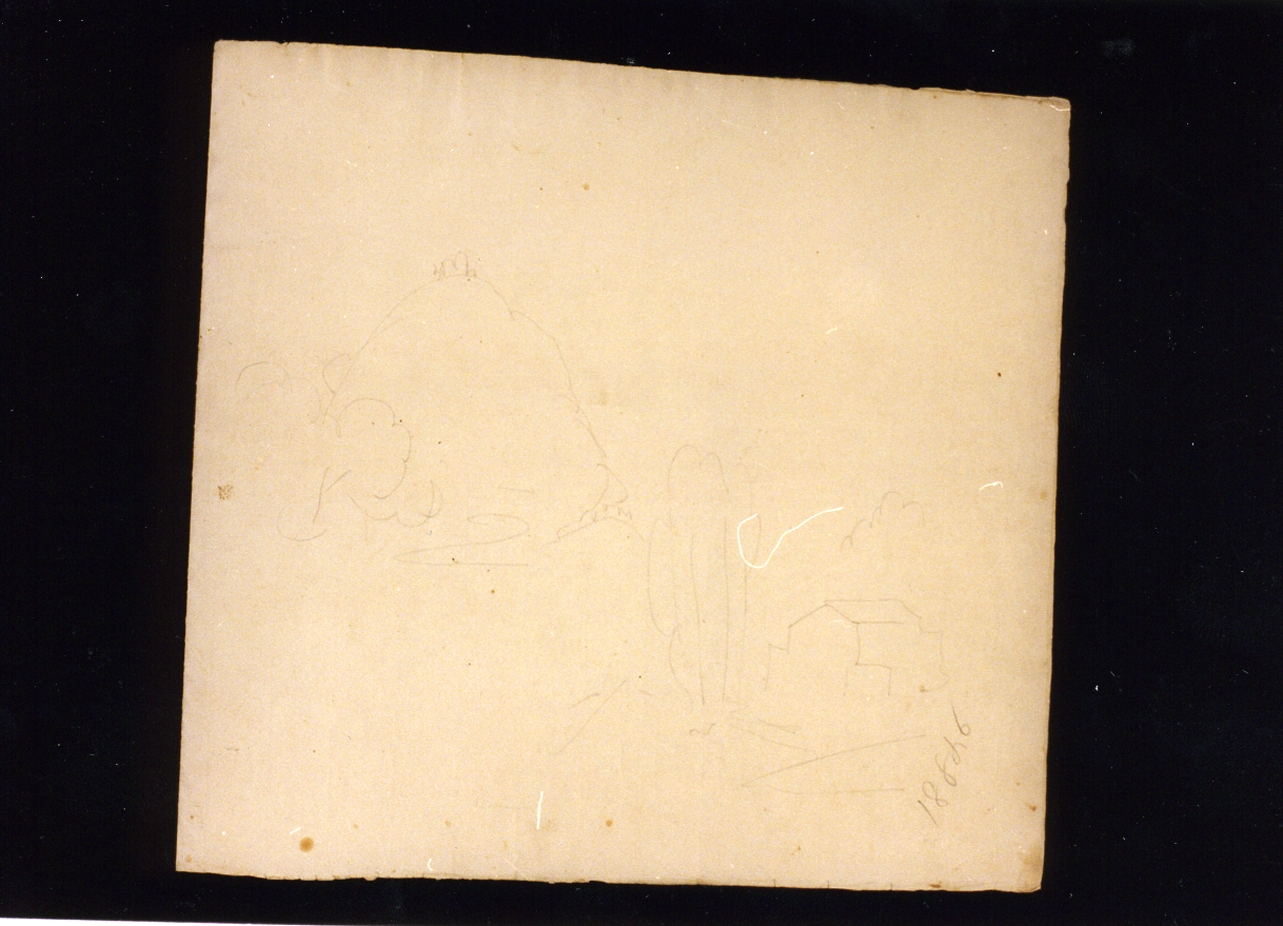 schizzo di paesaggi con alberi (disegno) di Fergola Salvatore (sec. XIX)