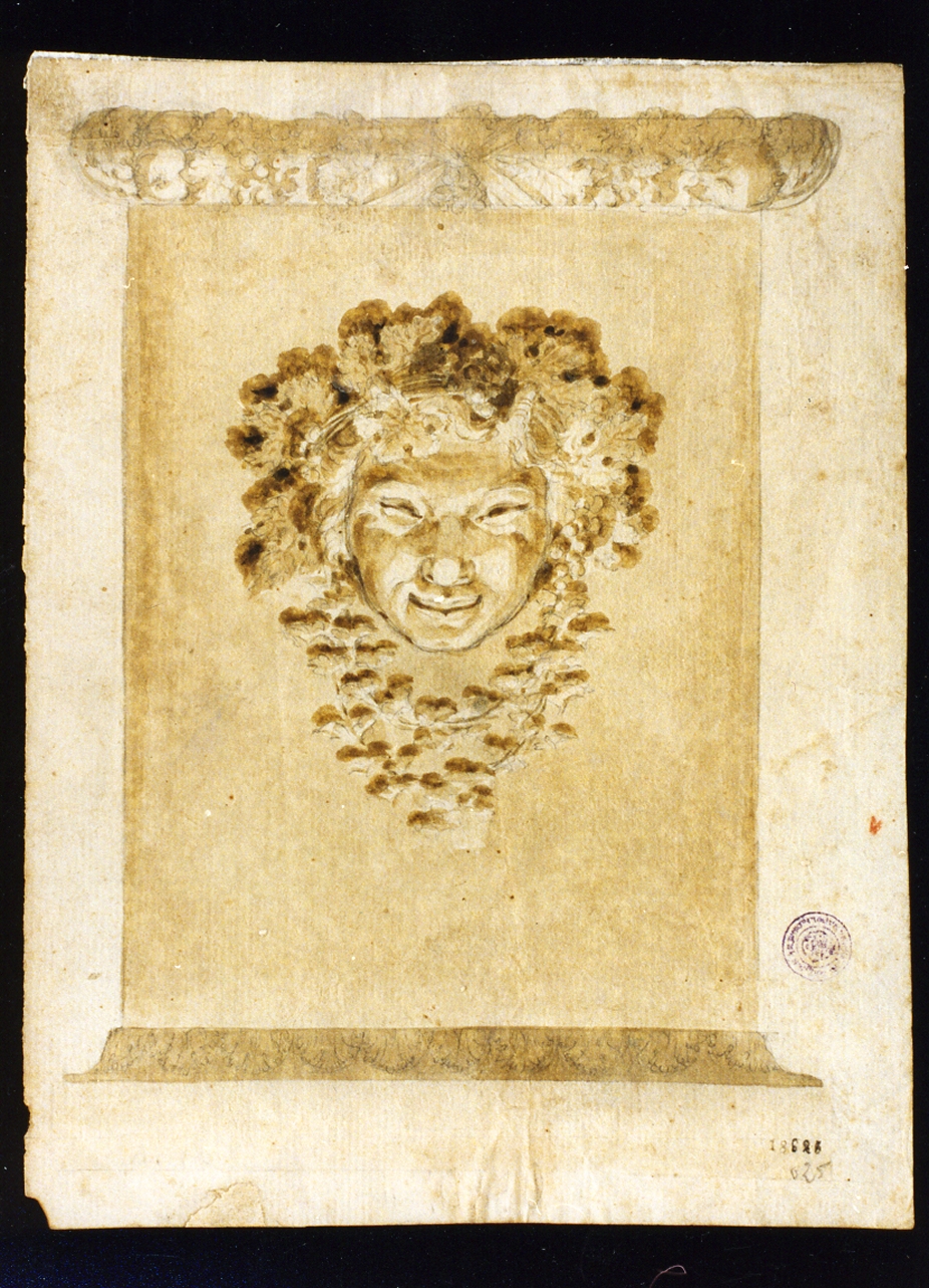 studio per mascherone (disegno) di Cammarano Giuseppe (prima metà sec. XIX)