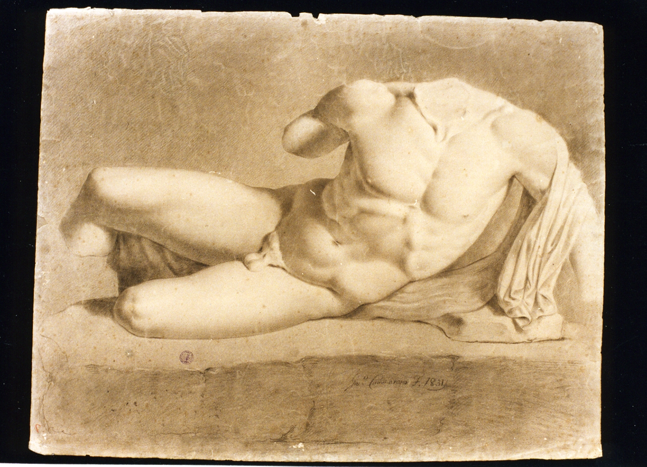 studio di statua (disegno) di Cammarano Giuseppe (sec. XIX)