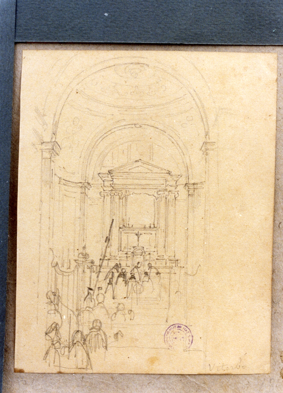 processione liturgica (disegno) di Vervloet Frans (sec. XIX)
