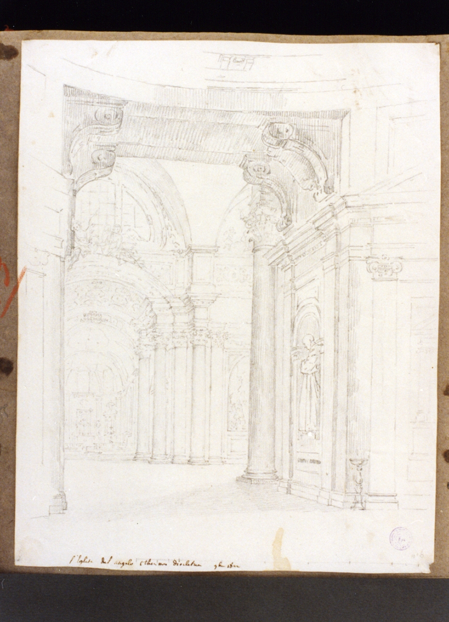 interno di chiesa (disegno) di Vervloet Frans (sec. XIX)