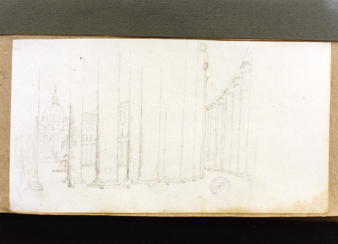 veduta di città (disegno) di Vervloet Frans (sec. XIX)