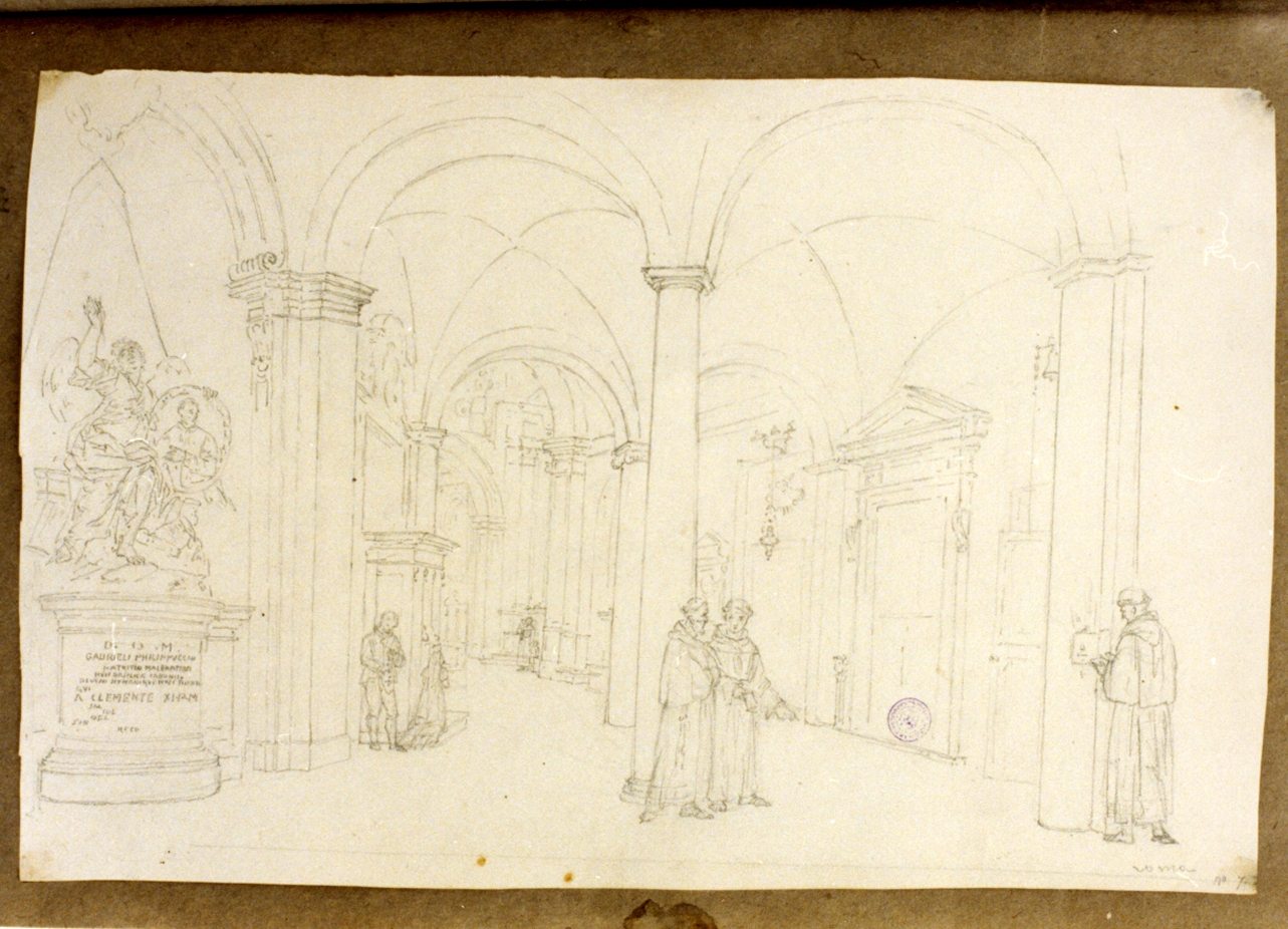 interno di chiesa (disegno) di Vervloet Frans (sec. XIX)