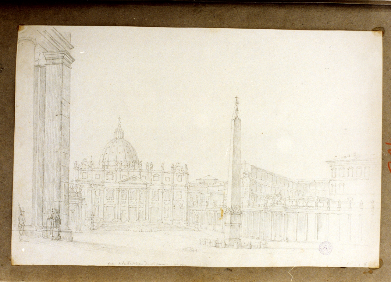 veduta di città (disegno) di Vervloet Frans (sec. XIX)