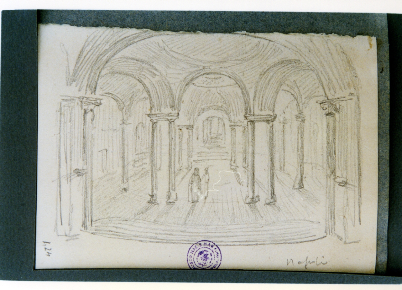 interno di chiesa (disegno) di Vervloet Frans (prima metà sec. XIX)