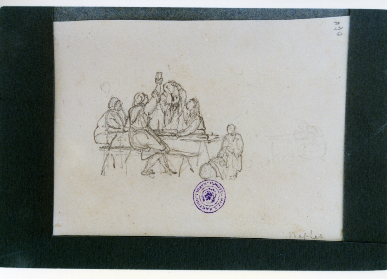 scena di osteria (disegno) di Vervloet Frans (secondo quarto sec. XIX)