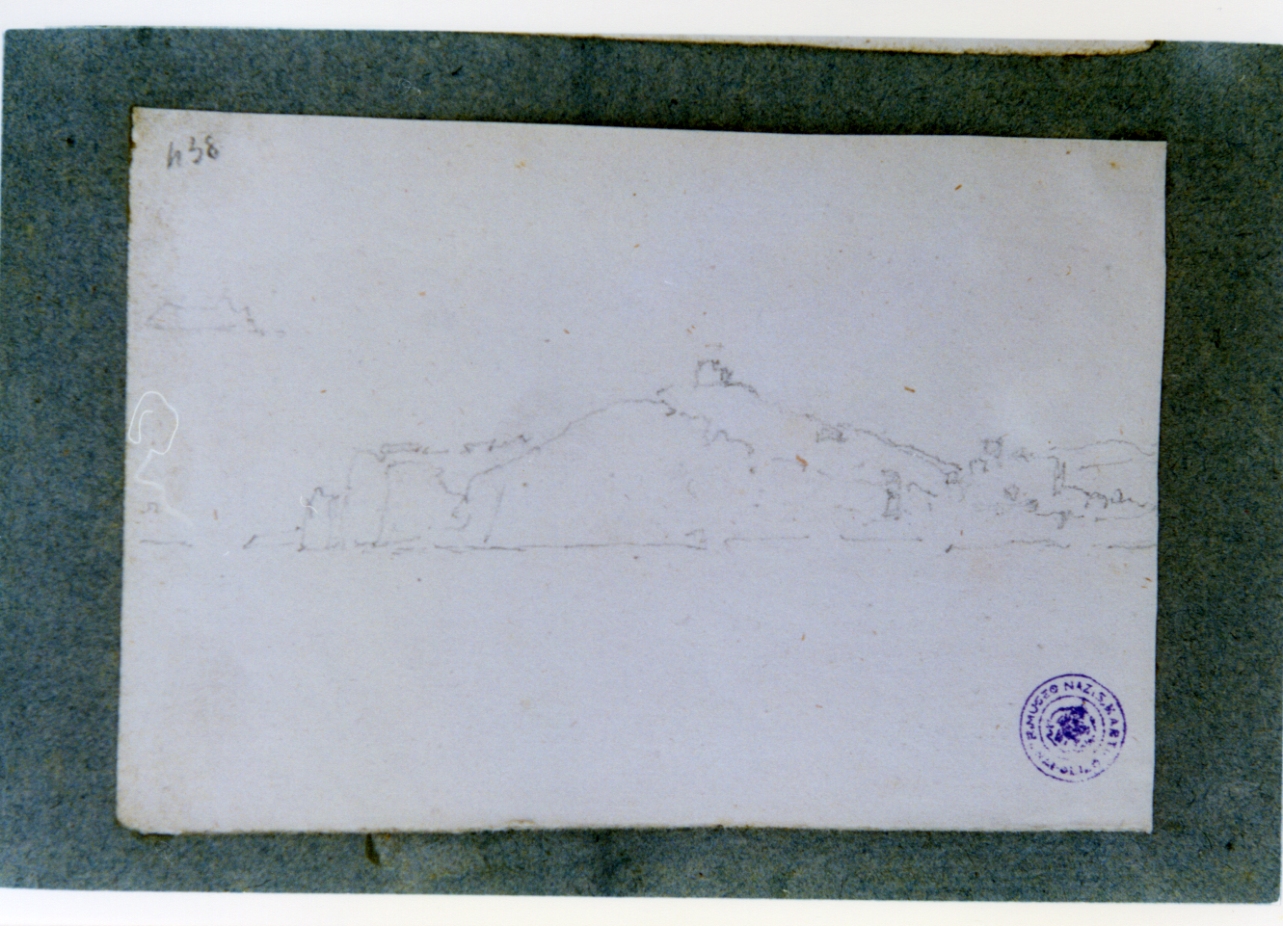 paesaggio marino (disegno) di Vervloet Frans (sec. XIX)