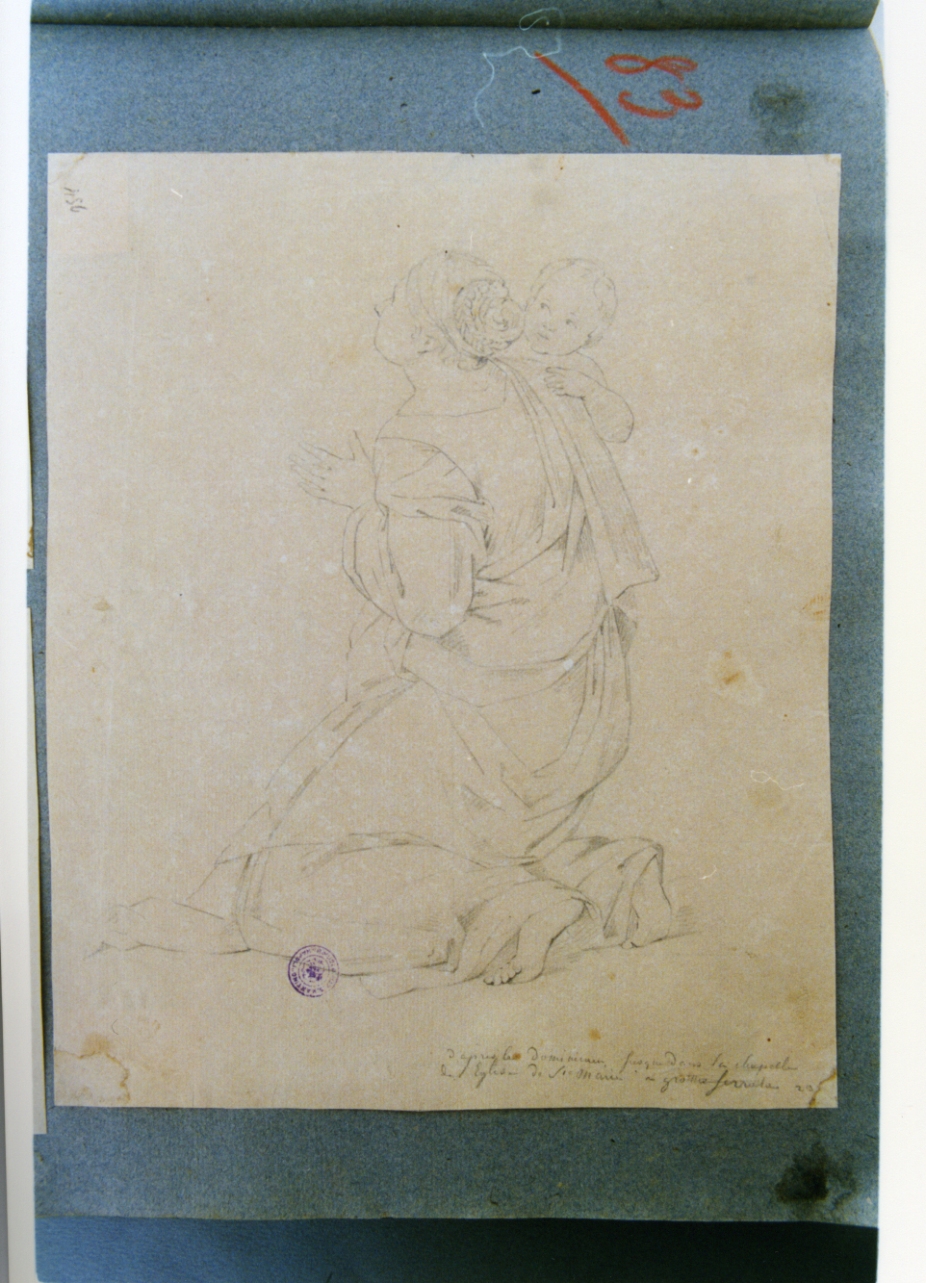 studio di figura femminile (disegno) di Vervloet Frans (prima metà sec. XIX)