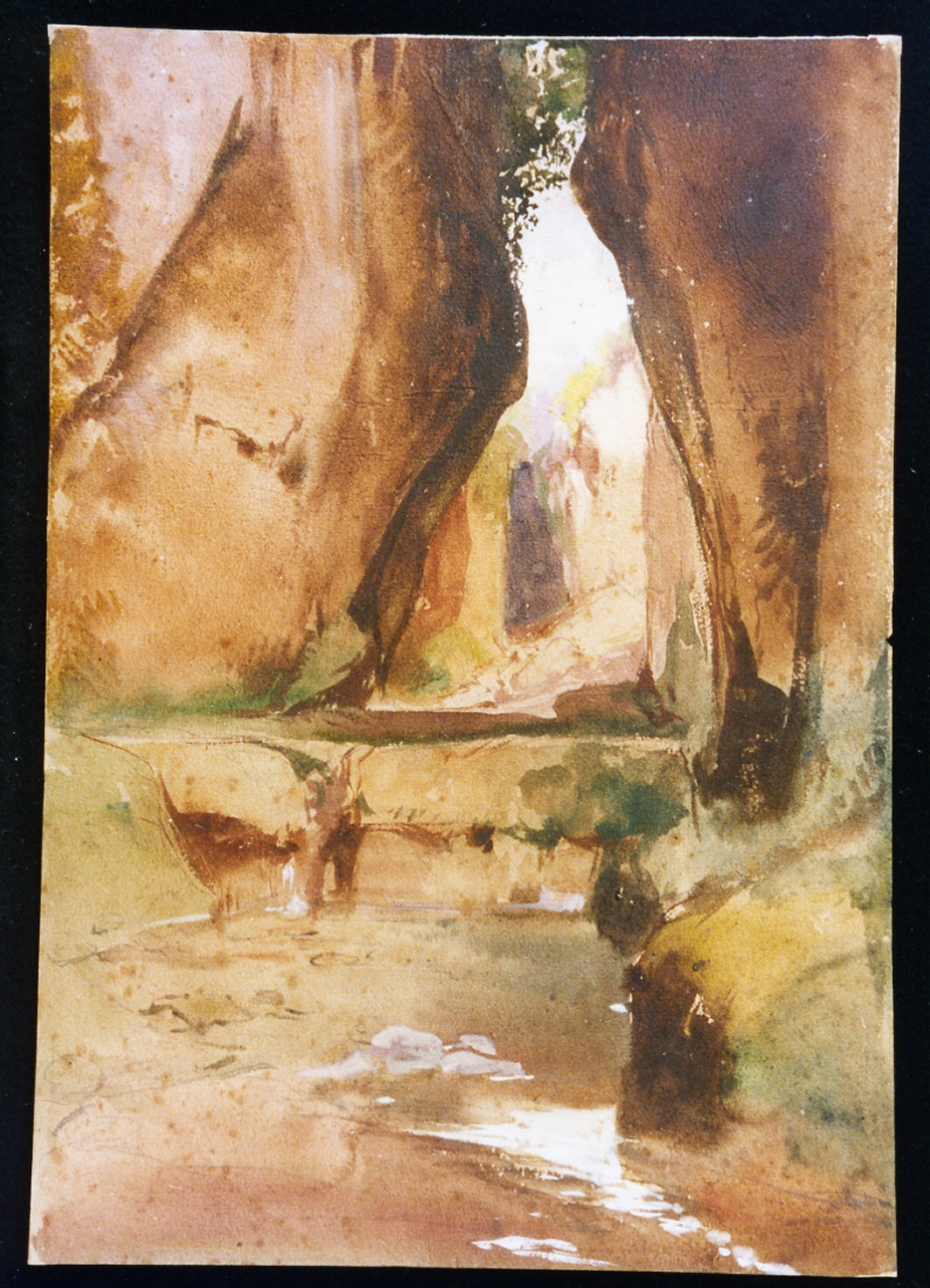 grotte della costa sorrentina (disegno) di Gigante Giacinto (sec. XIX)