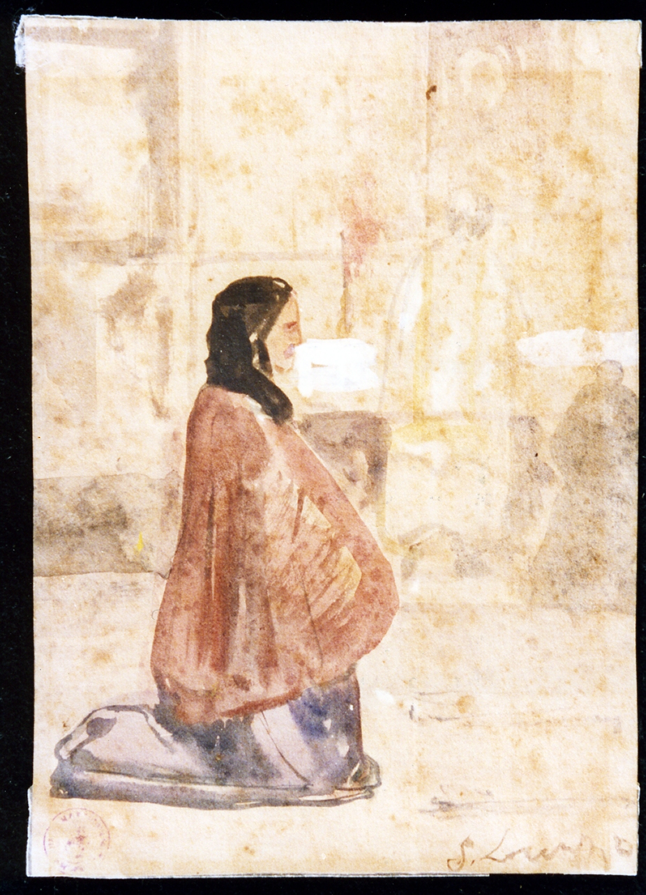 figure femminile orante (disegno) di Gigante Giacinto (sec. XIX)