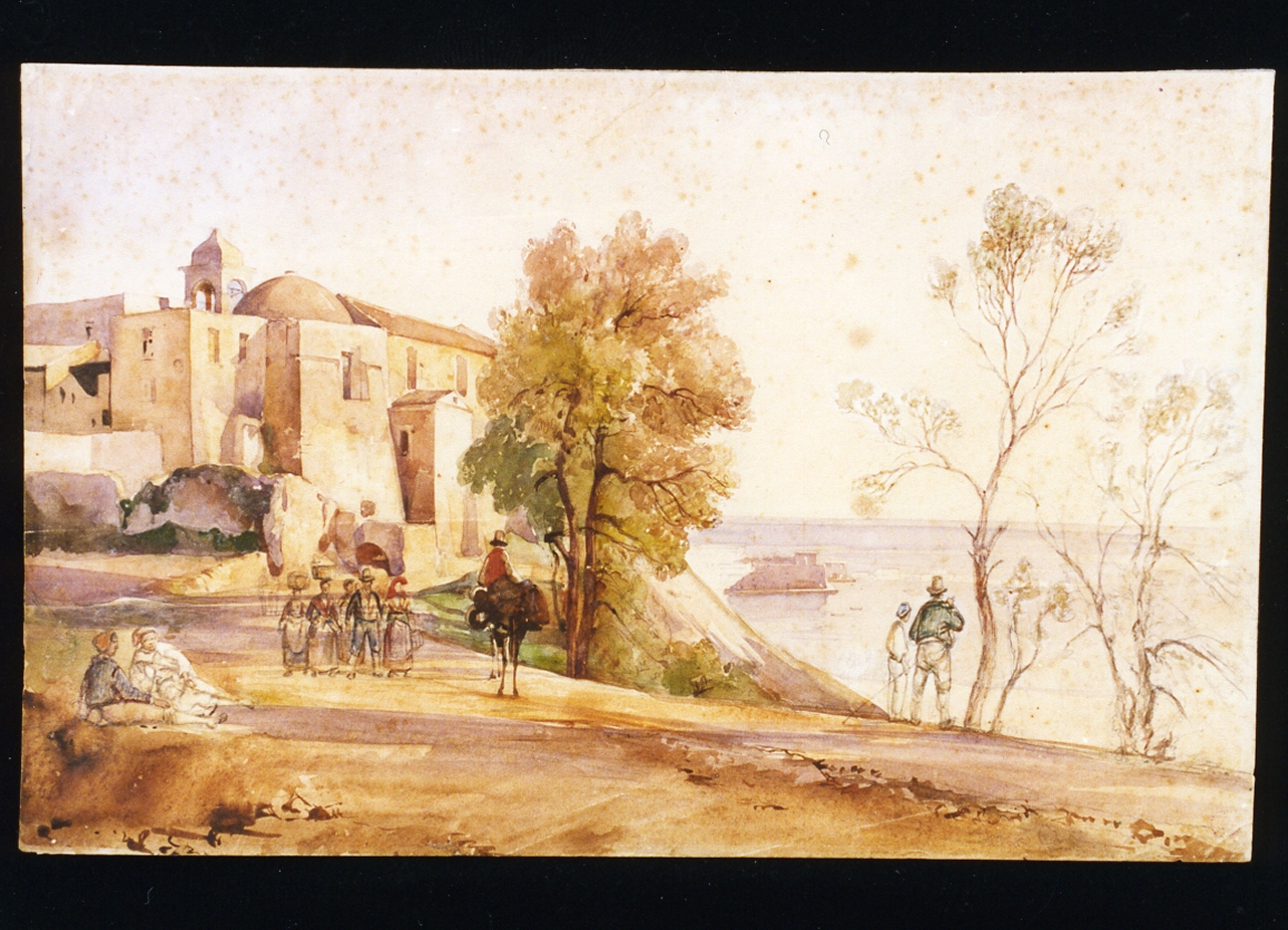 veduta di Pozzuoli (disegno) di Gigante Giacinto (sec. XIX)