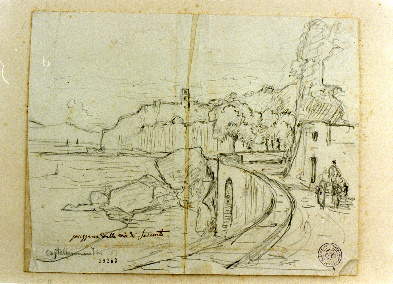 veduta di città (disegno) di Gigante Giacinto (sec. XIX)