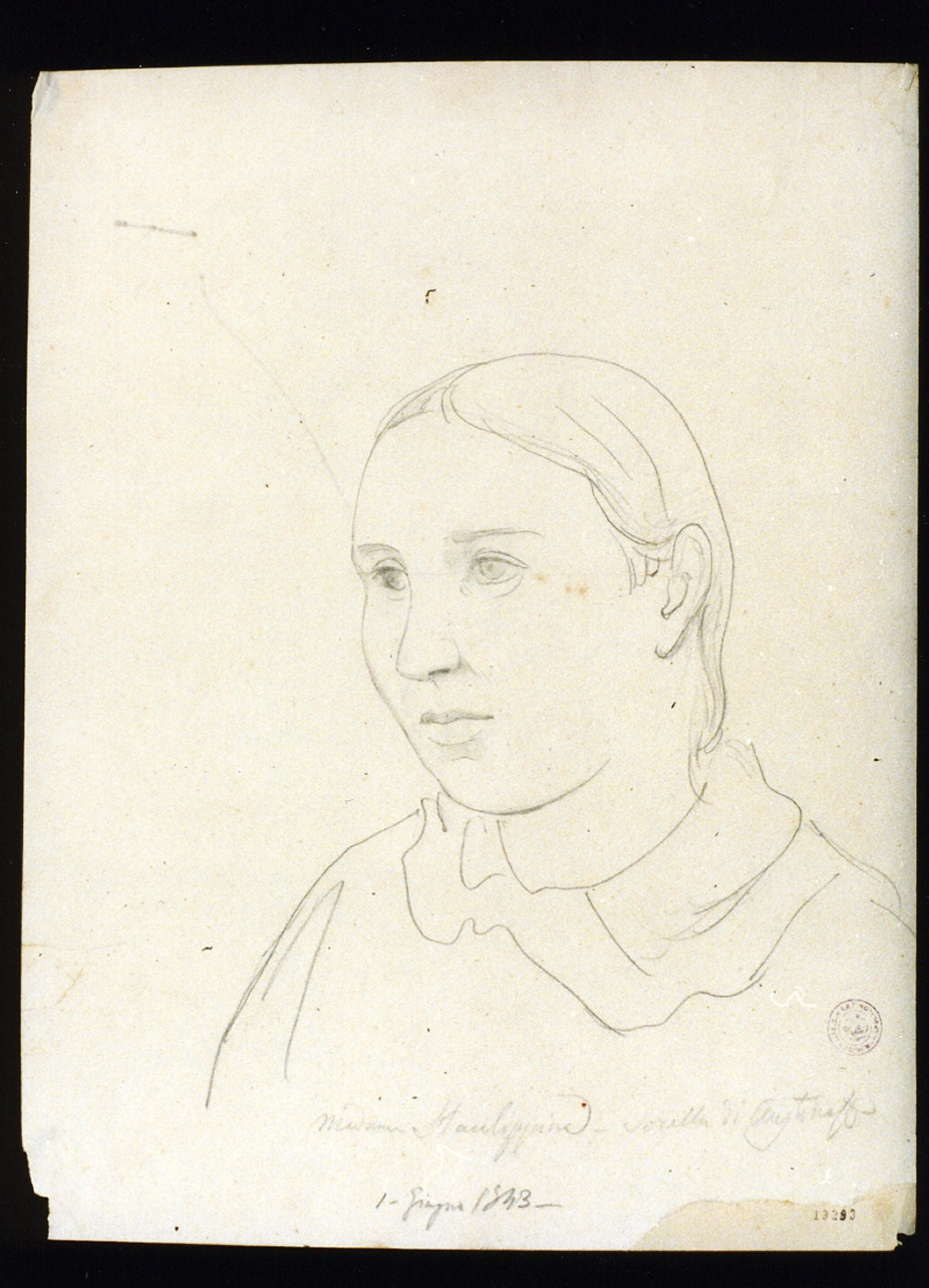 ritratto di donna (disegno) di Gigante Giacinto (sec. XIX)