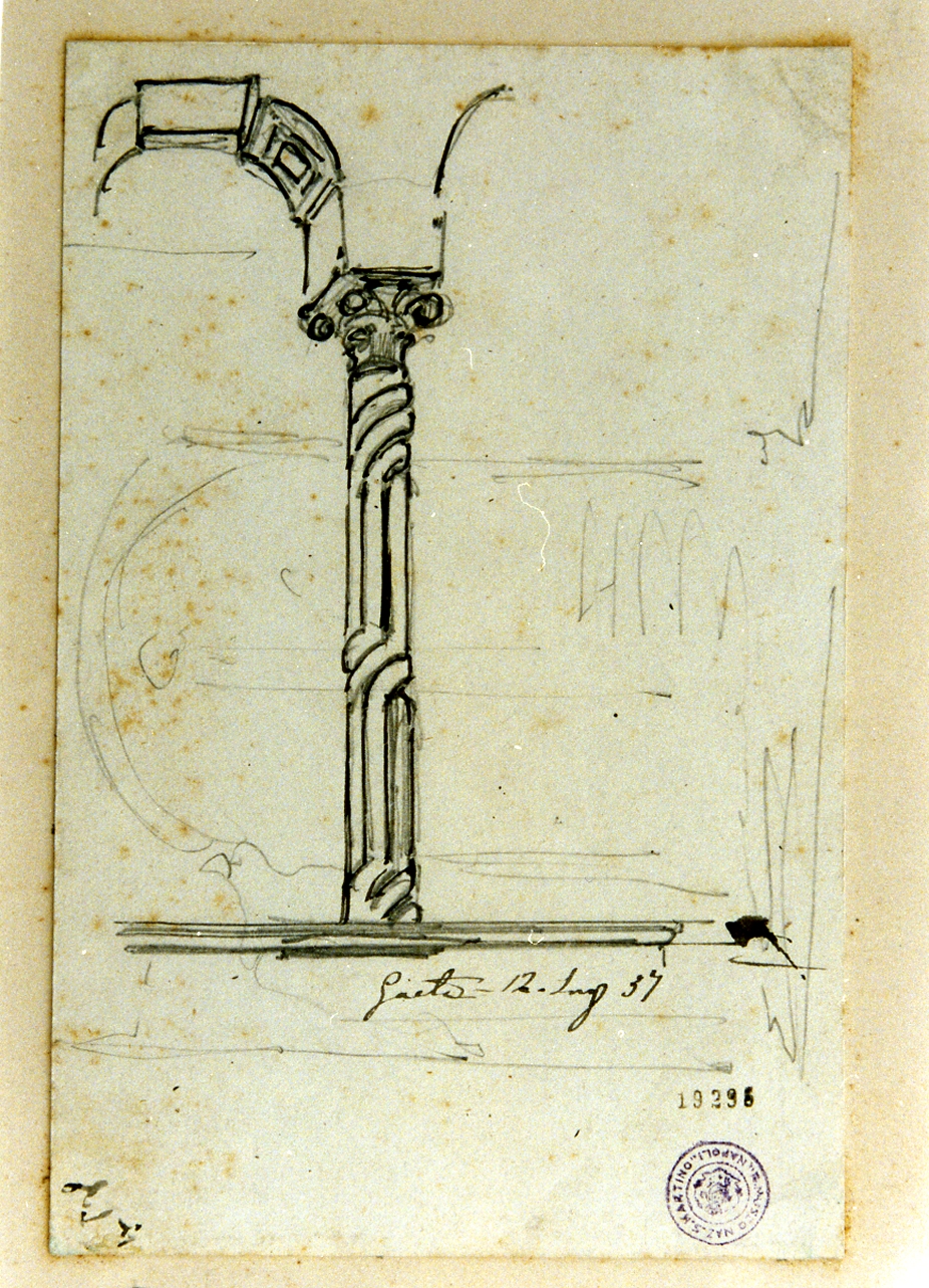 studio di elemento decorativo architettonico (disegno) di Gigante Giacinto (sec. XIX)