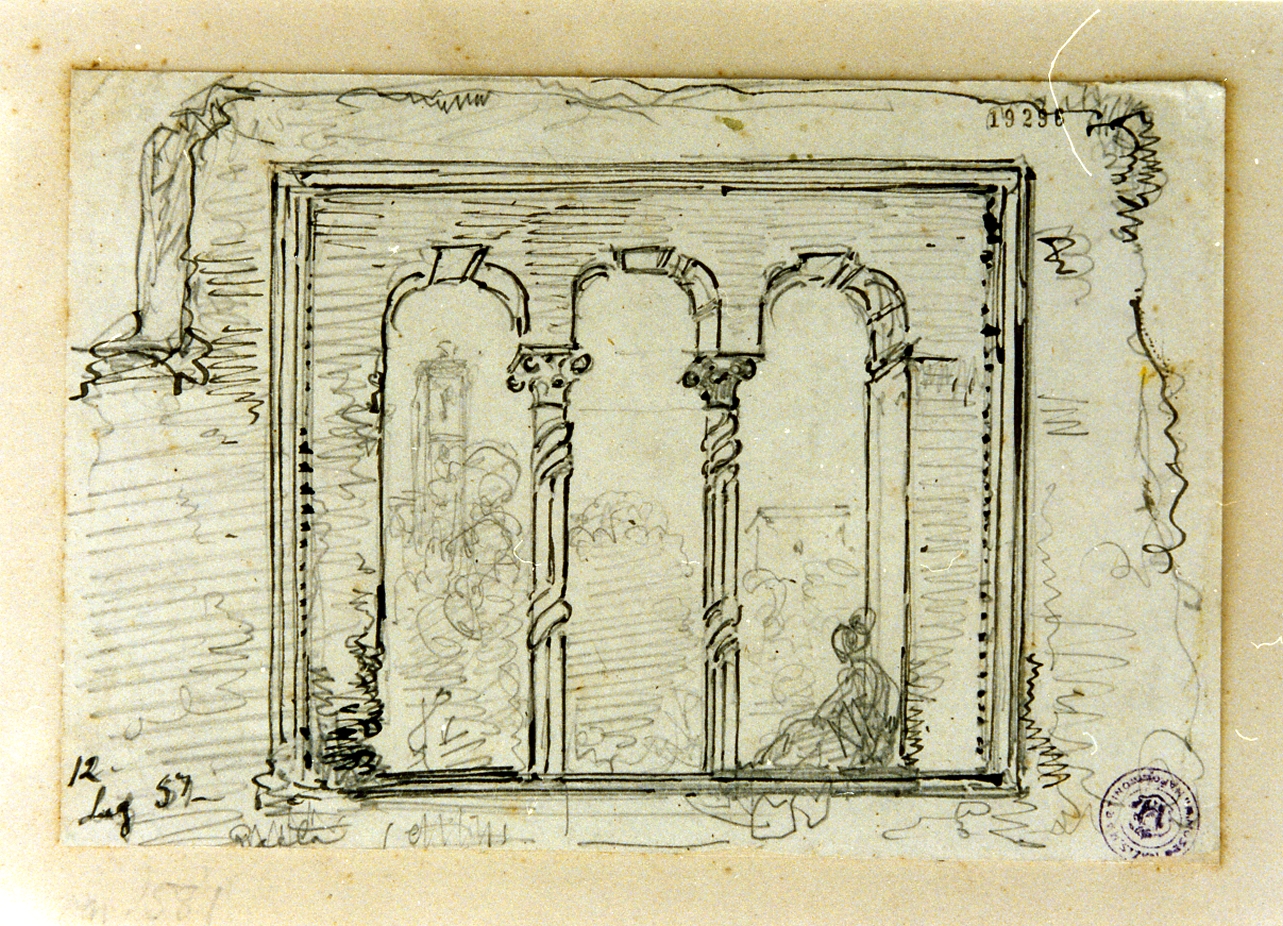 studio di elemento decorativo architettonico (disegno) di Gigante Giacinto (sec. XIX)