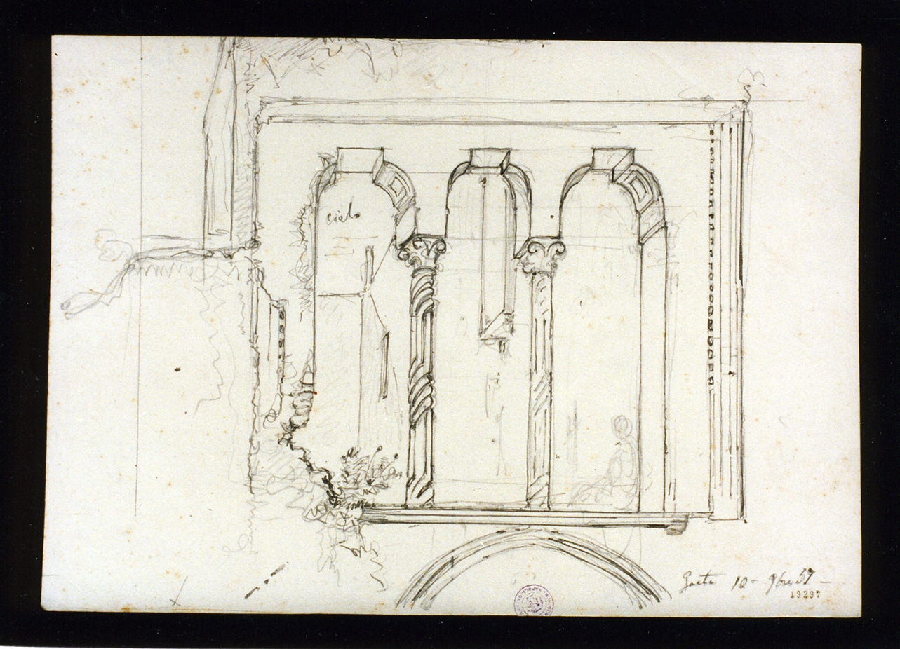 studio di elemento decorativo architettonico (disegno) di Gigante Giacinto (sec. XIX)