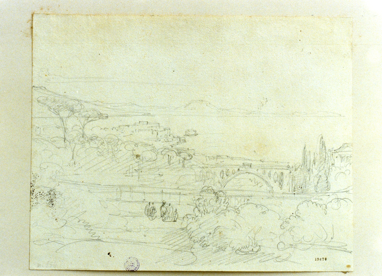 paesaggio (disegno) di Gigante Giacinto (secondo quarto sec. XIX)