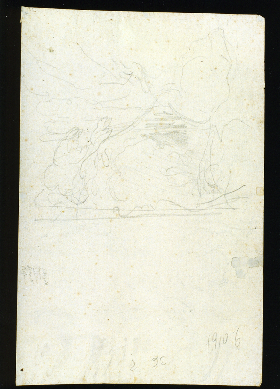 studio di paesaggio (disegno) di Gigante Giacinto (sec. XIX)