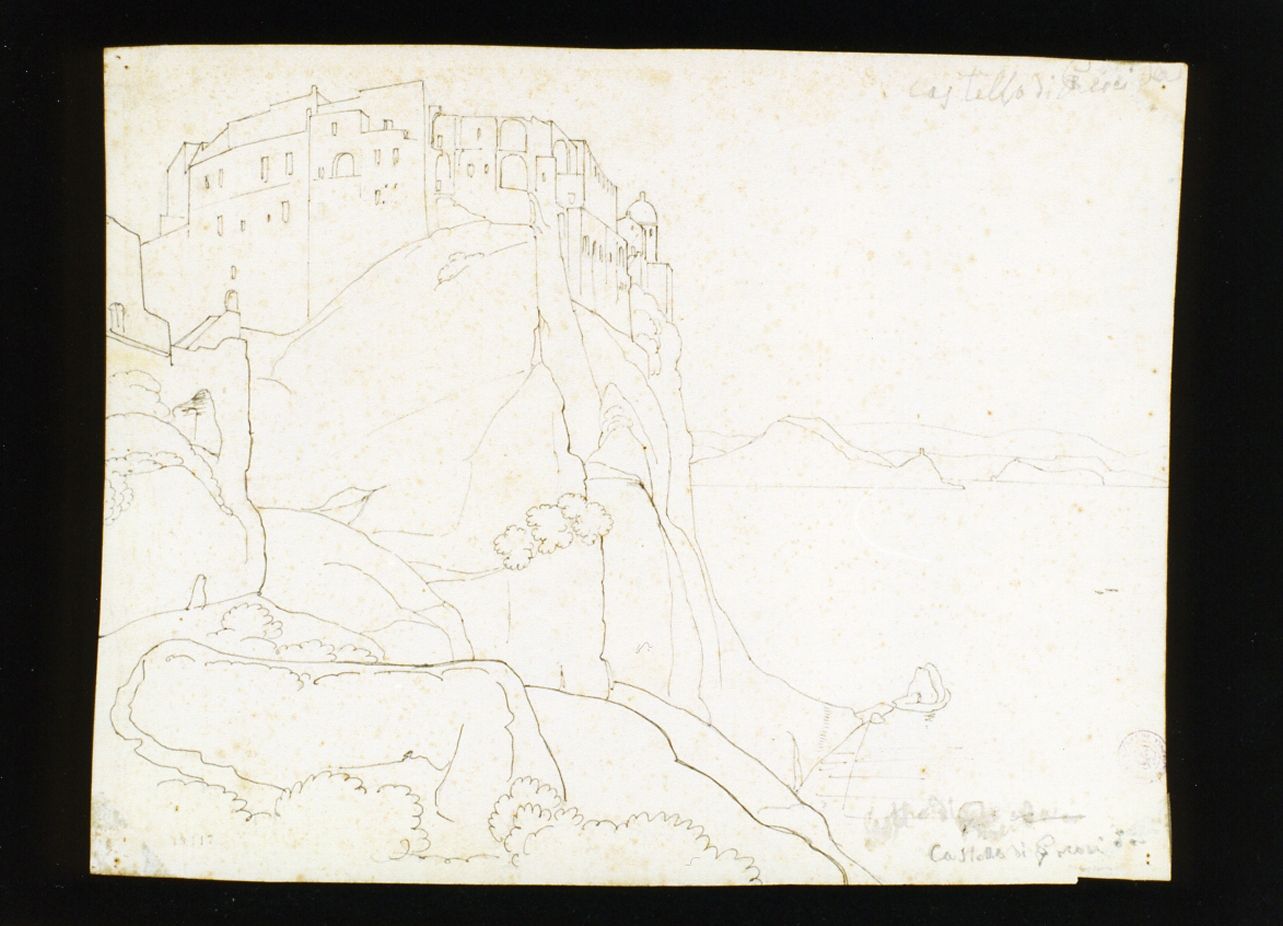 veduta del castello di Procida (disegno) di Gigante Giacinto (sec. XIX)