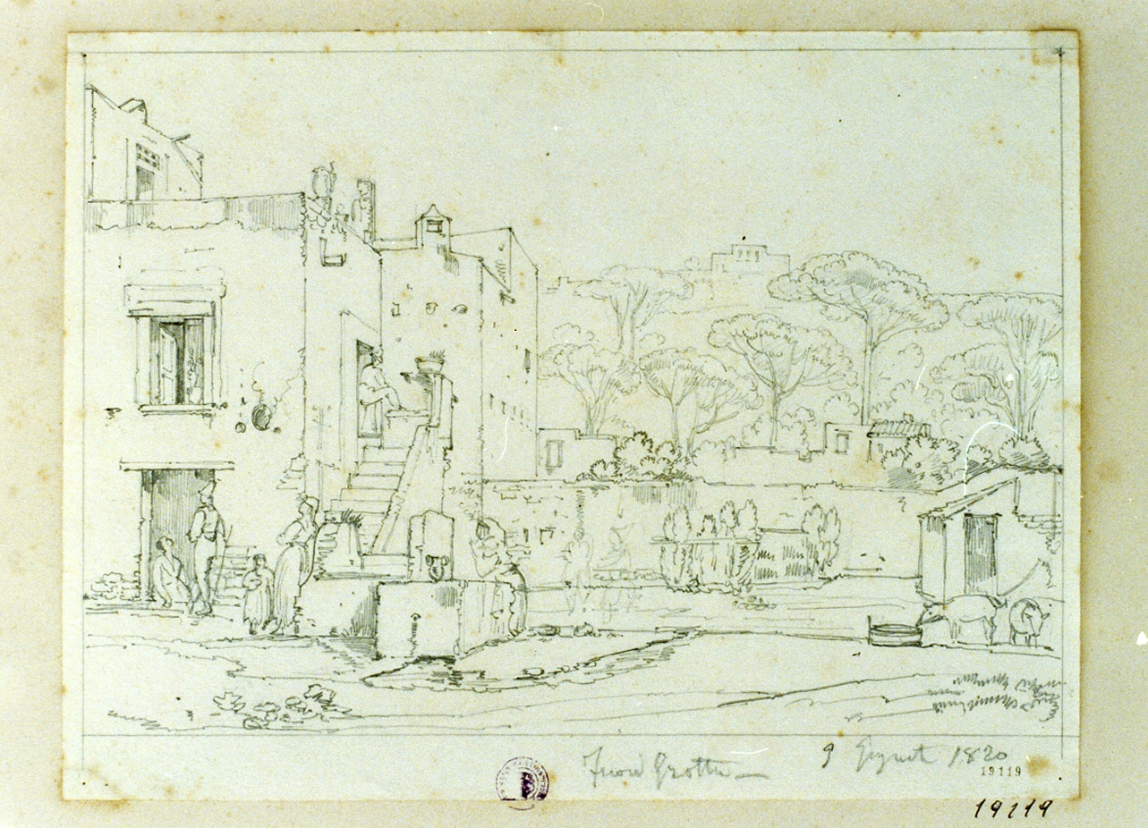 veduta di Fuorigrotta a Napoli (disegno) di Gigante Giacinto (sec. XIX)