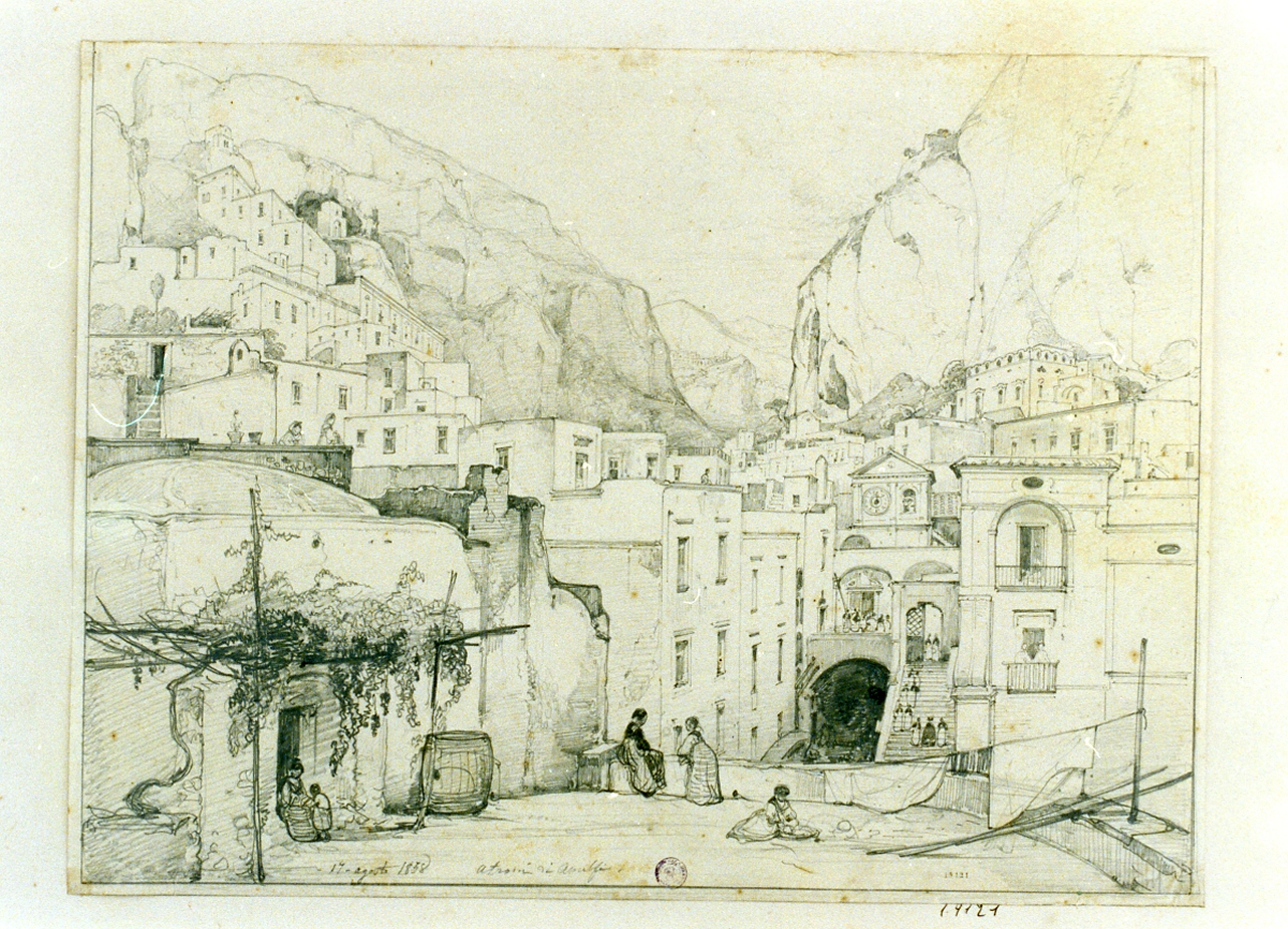veduta di Atrani (disegno) di Gigante Giacinto (sec. XIX)