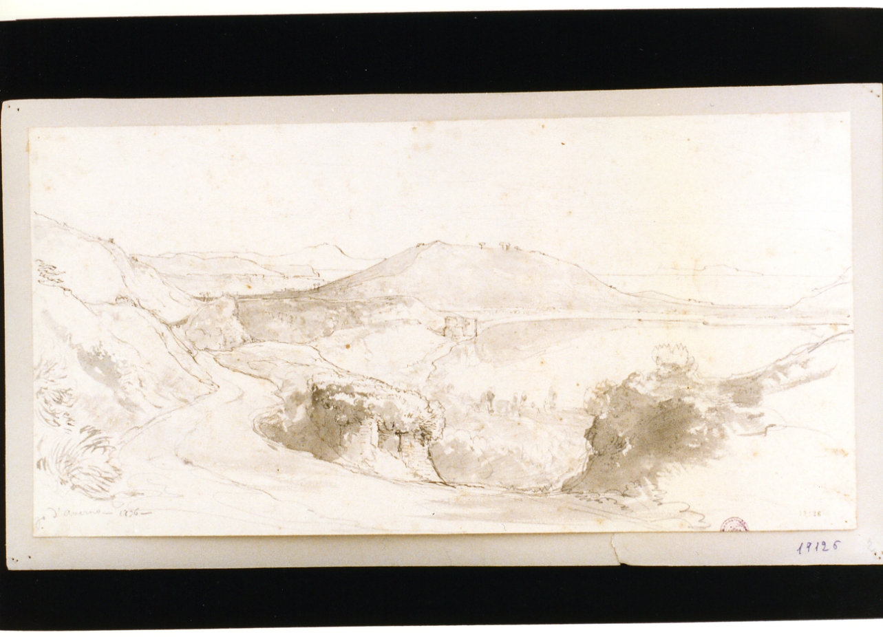 veduta del lago d'Averno (disegno) di Gigante Giacinto (sec. XIX)