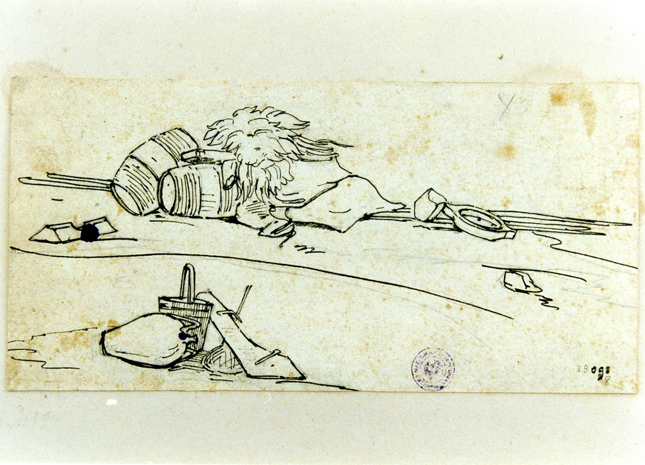 arnesi da pesca (disegno) di Gigante Giacinto (secondo quarto sec. XIX)