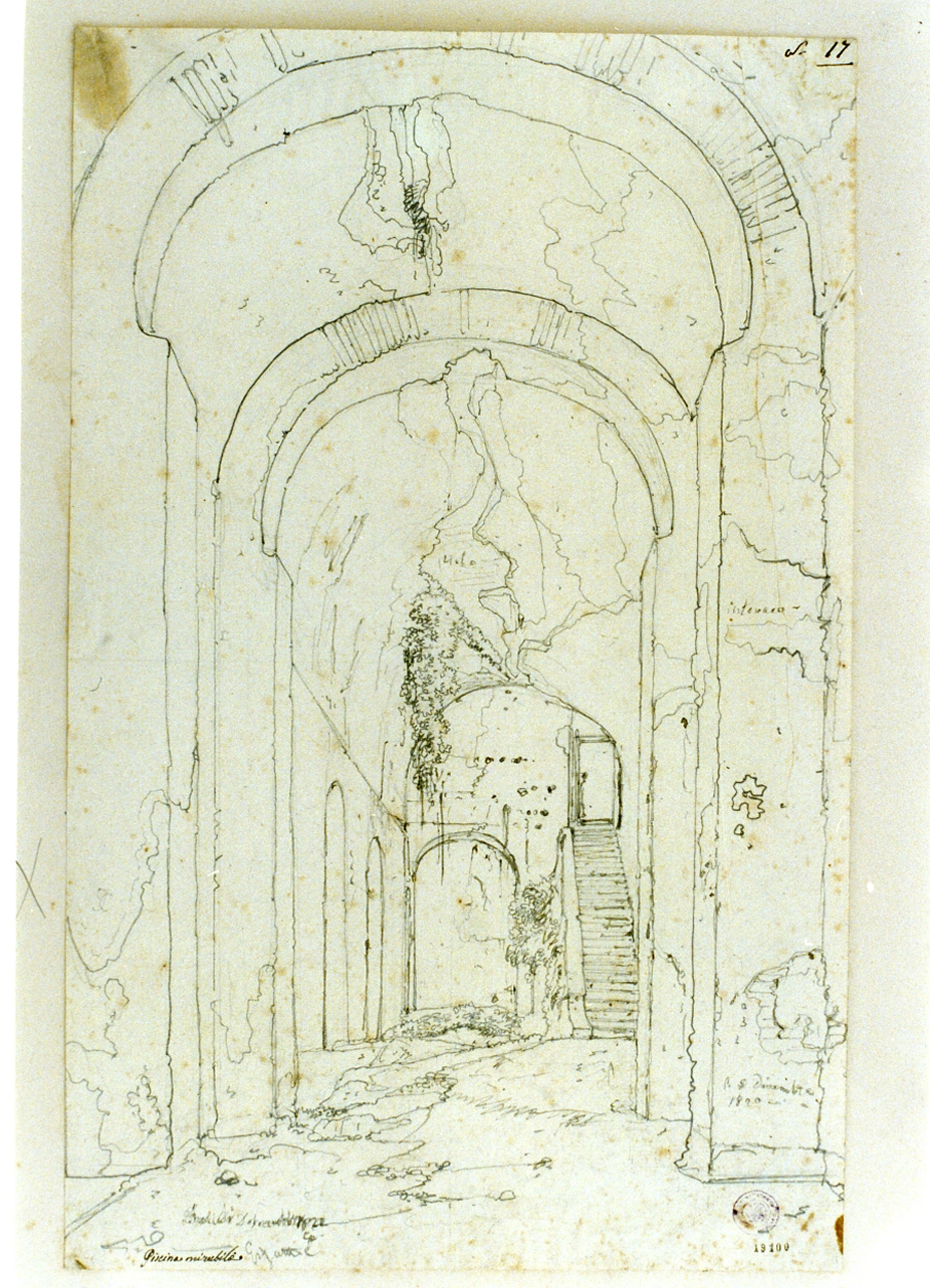 veduta della piscina mirabile a Bacoli (disegno) di Gigante Giacinto (sec. XIX)