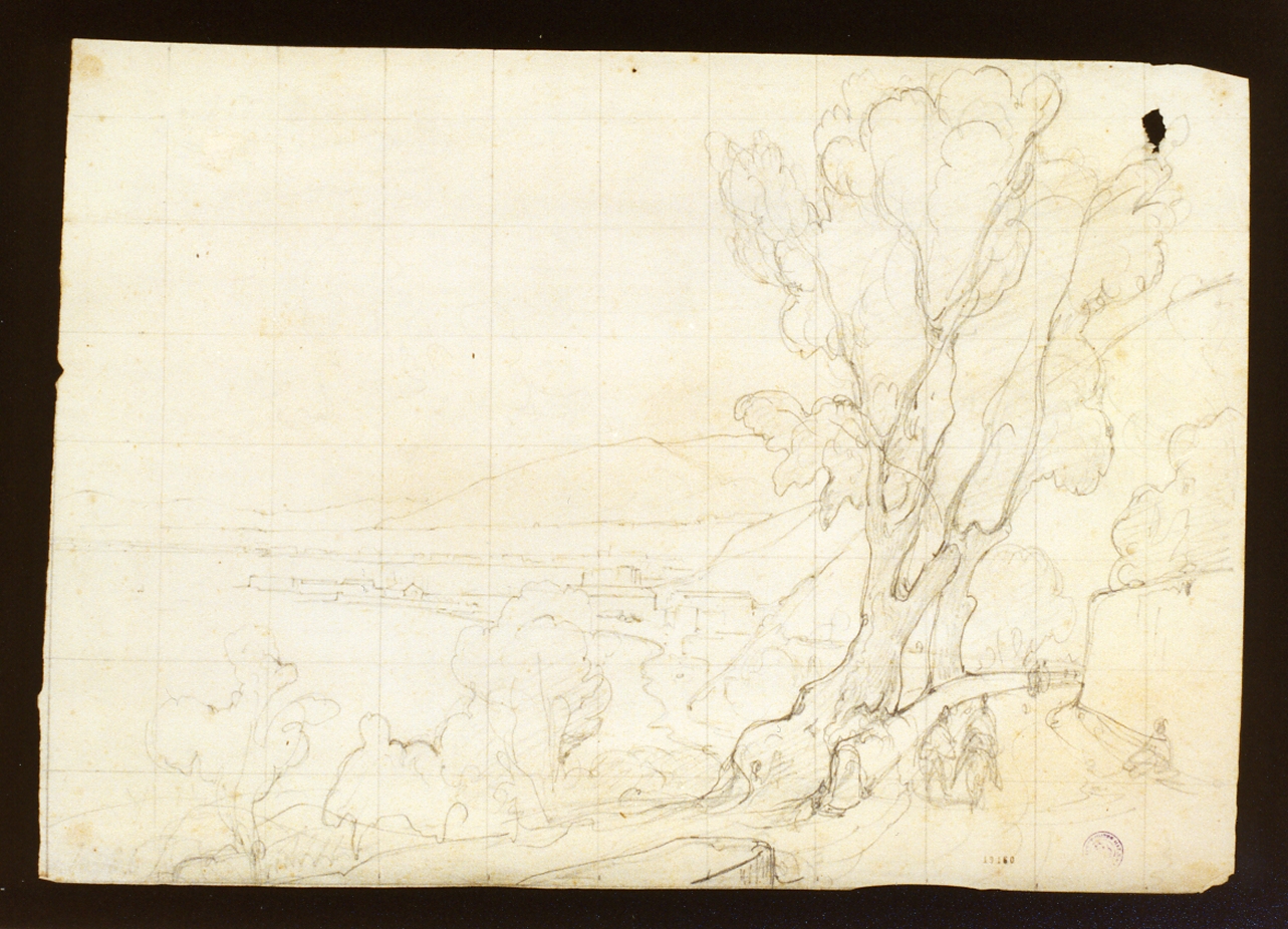paesaggio con alberi (disegno) di Gigante Giacinto (secondo quarto sec. XIX)