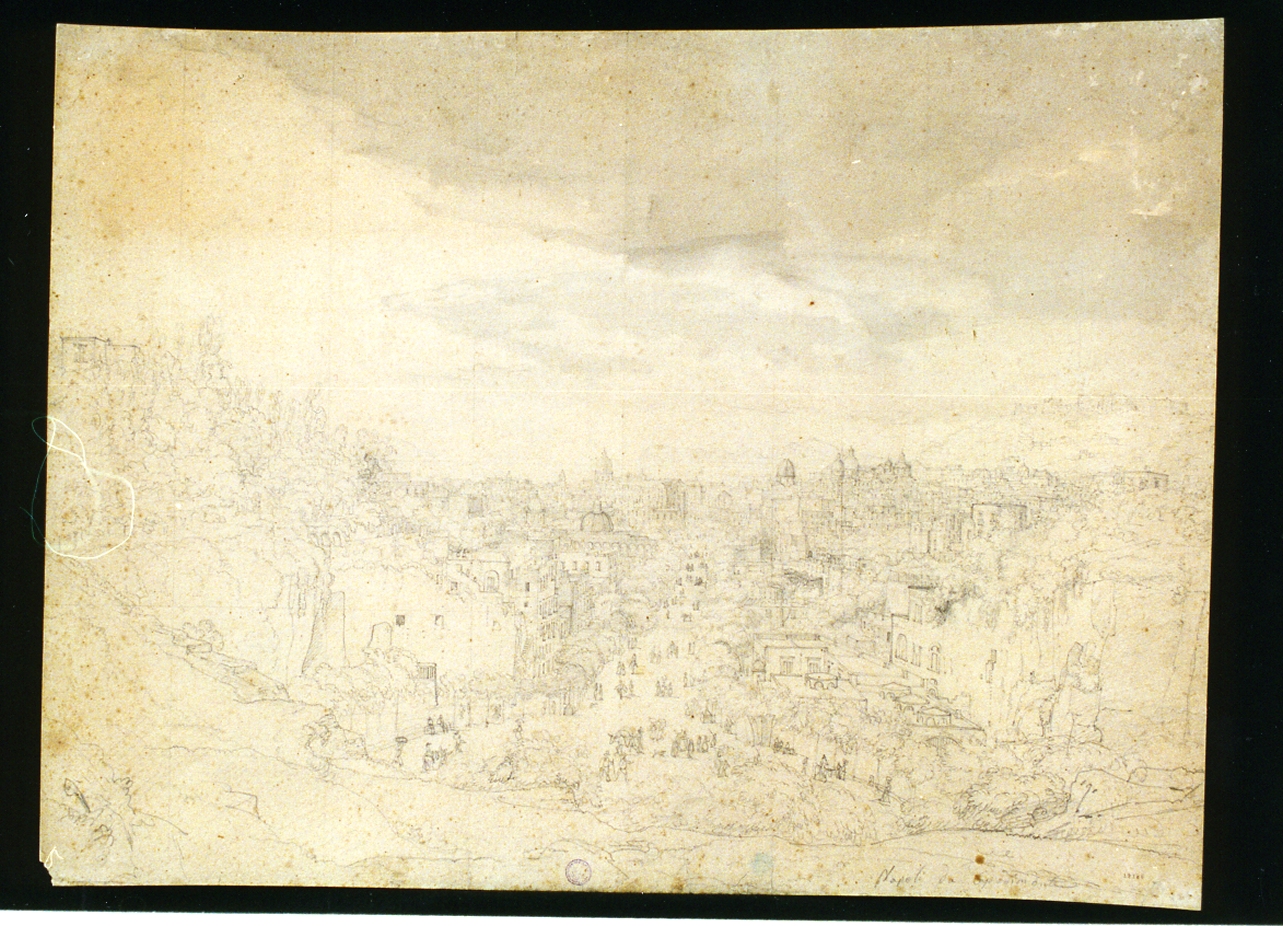 veduta di Napoli da Capodimonte (disegno) di Fergola Salvatore (secondo quarto sec. XIX)