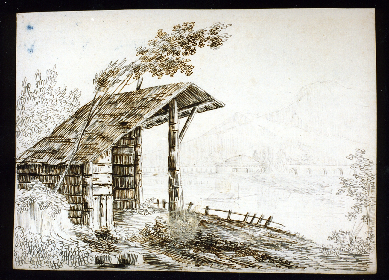 paesaggio (disegno) di Niccolini Antonio (scuola) (metà sec. XIX)