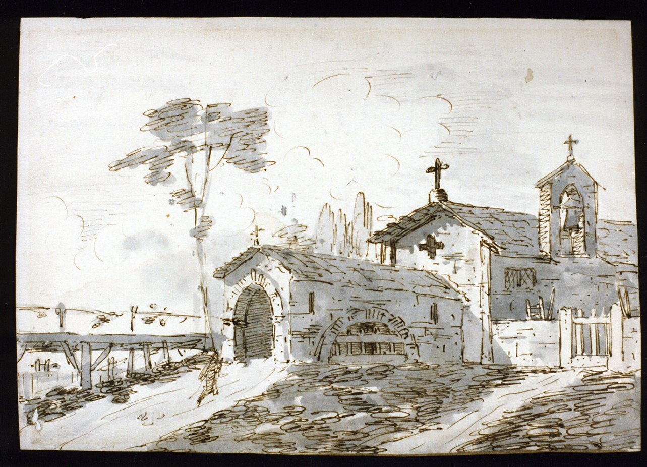 paesaggio (disegno) di Niccolini Antonio (scuola) (metà sec. XIX)