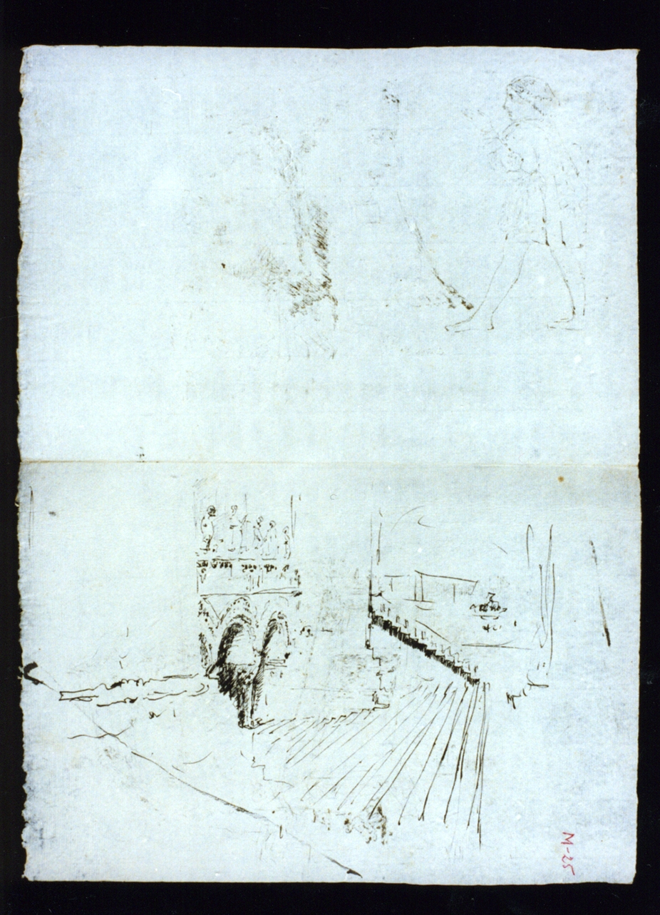 studio per cattedrale e figure (disegno) di Vetri Paolo (secc. XIX/ XX)