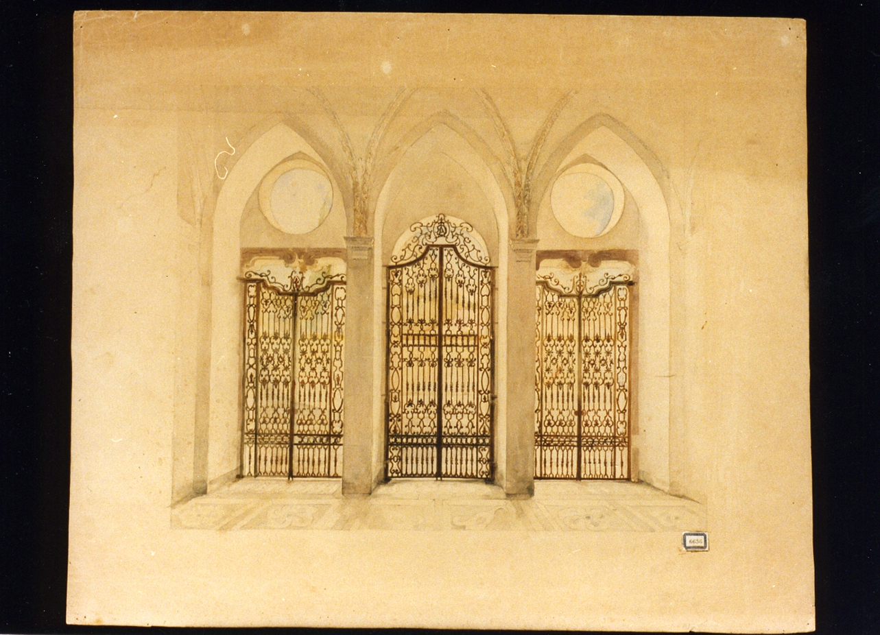 cancello (disegno) di Petroni Andrea (metà sec. XIX)