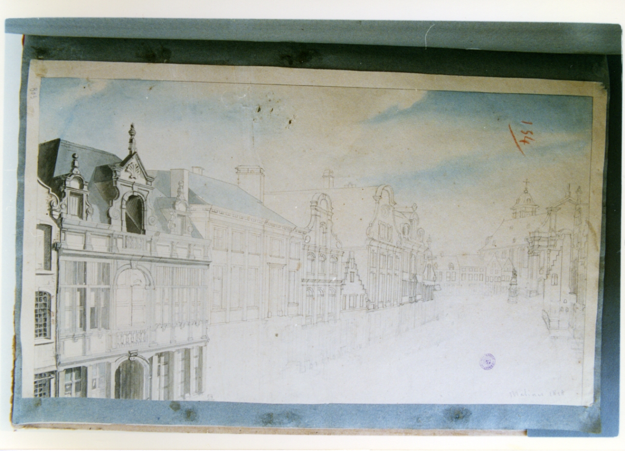 strada di Malines (disegno) di Vervloet Frans (sec. XIX)
