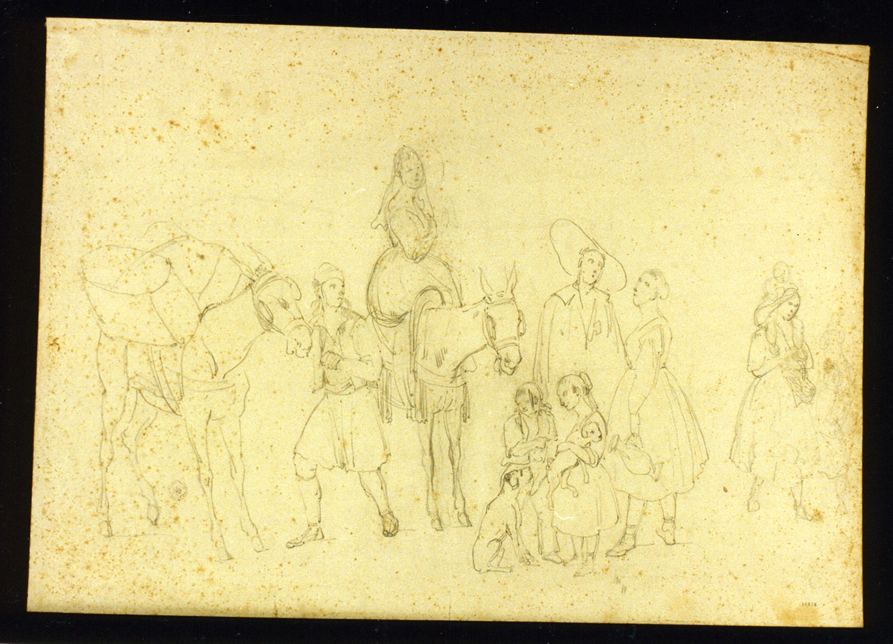 figure in costume spagnolo (disegno) di Fergola Salvatore (sec. XIX)