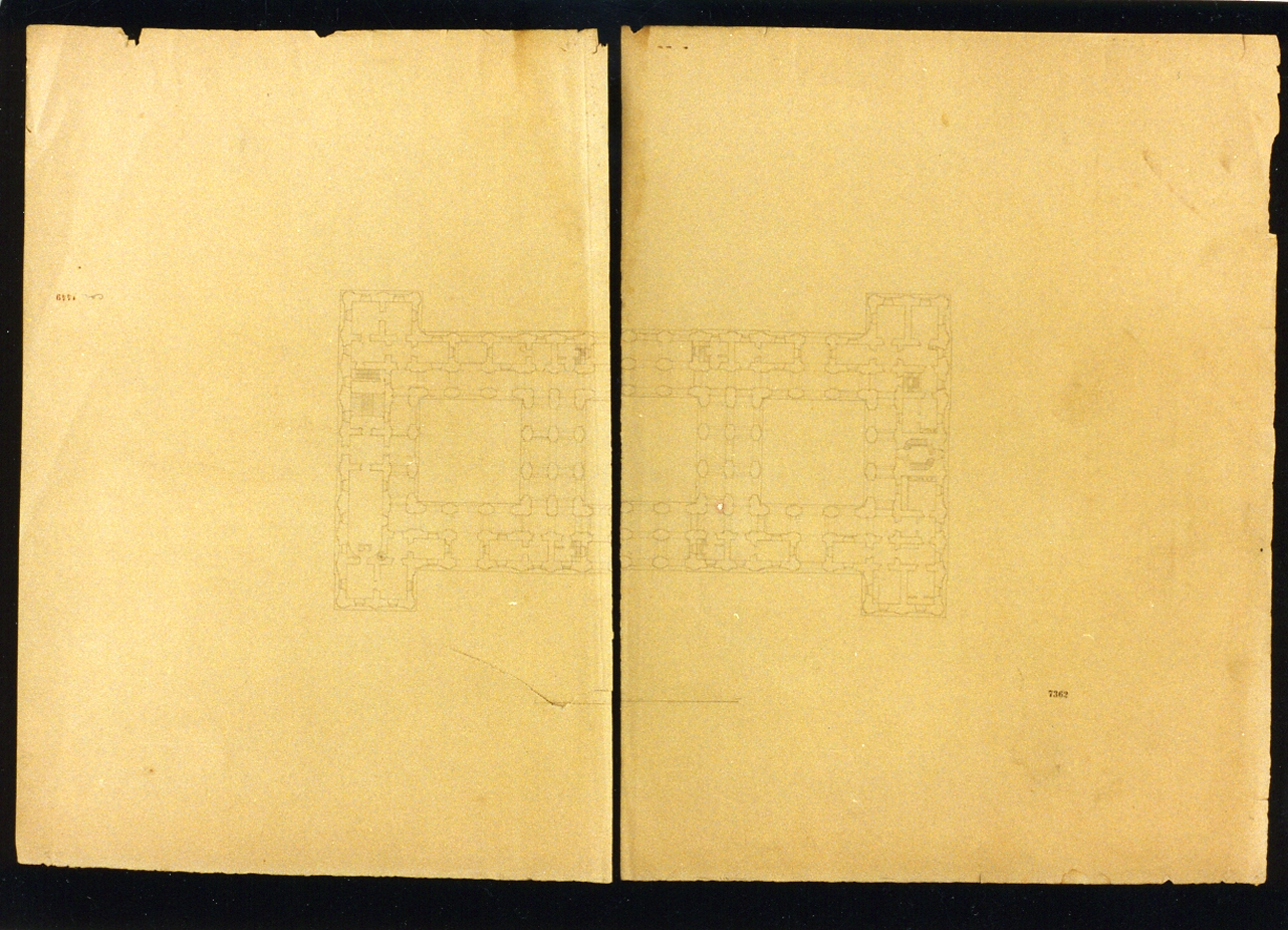 planimetria del palazzo reale di Capodimonte (disegno) - ambito napoletano (sec. XIX)