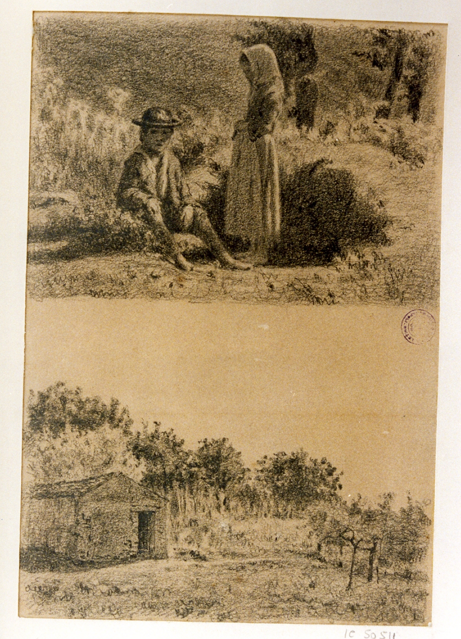 paesaggio (disegno) di Michetti Francesco Paolo (sec. XIX)