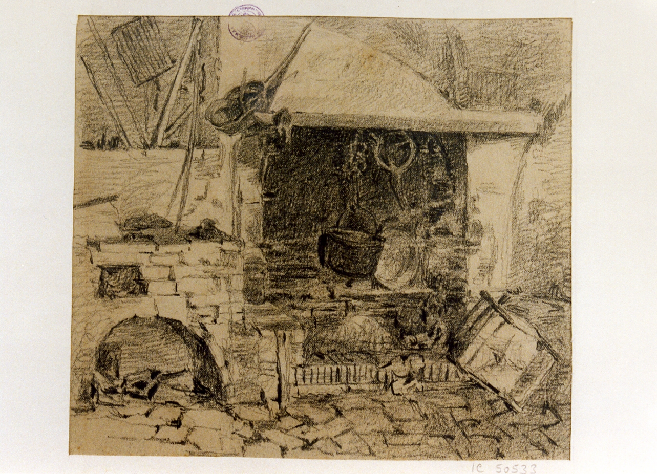 interno (disegno) di Michetti Quintilio (sec. XIX)