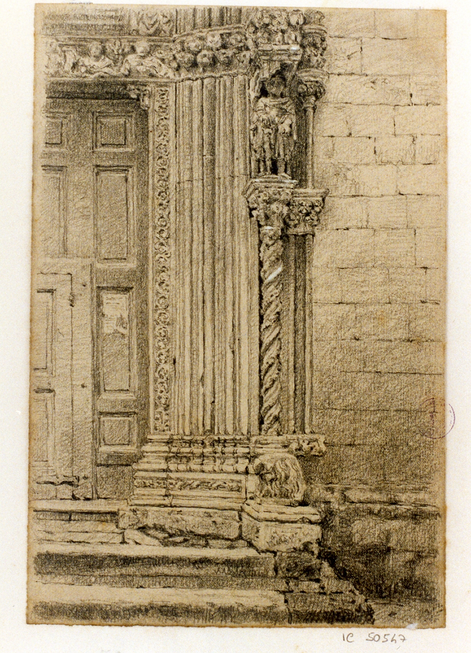 studio per un portale (disegno) di Michetti Quintilio (sec. XIX)