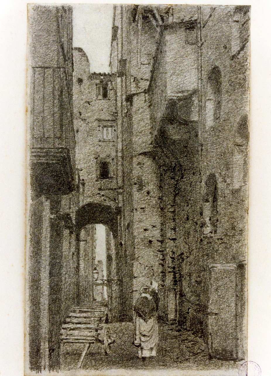 paesaggio (disegno) di Michetti Quintilio (sec. XIX)