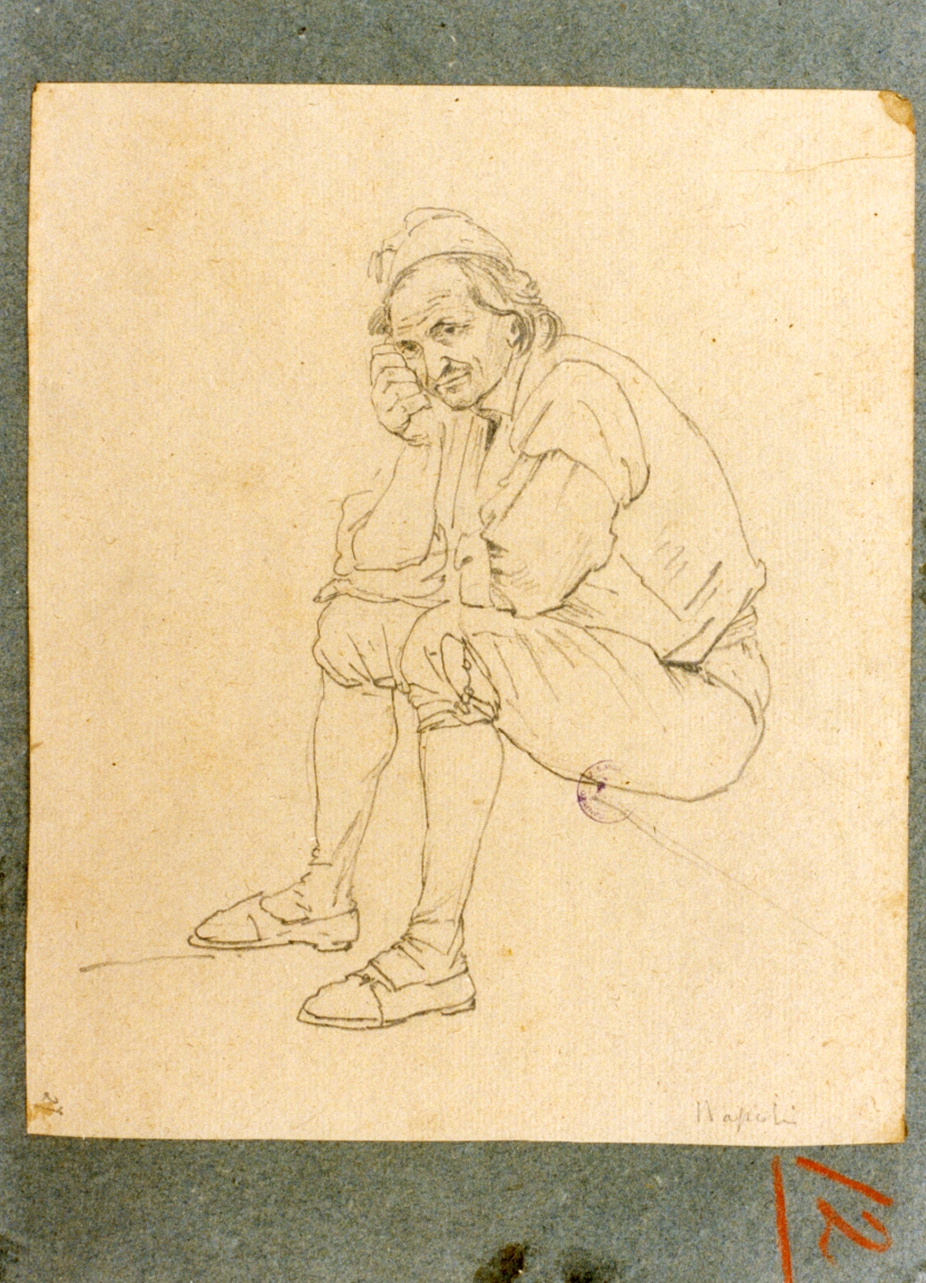 studio di uomo seduto (disegno) di Vervloet Frans (secondo quarto sec. XIX)