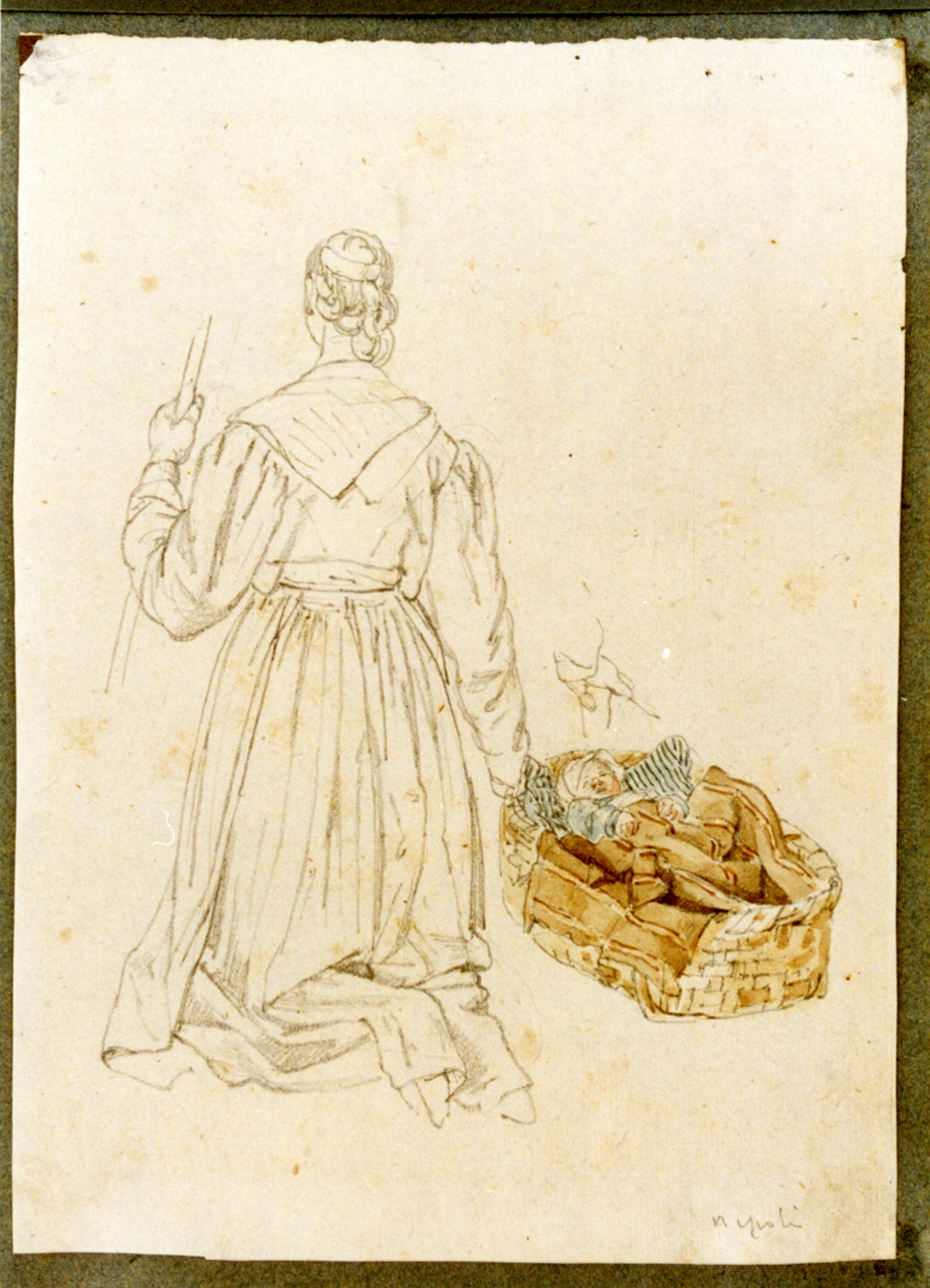 figura femminile (disegno) di Vervloet Frans (secondo quarto sec. XIX)