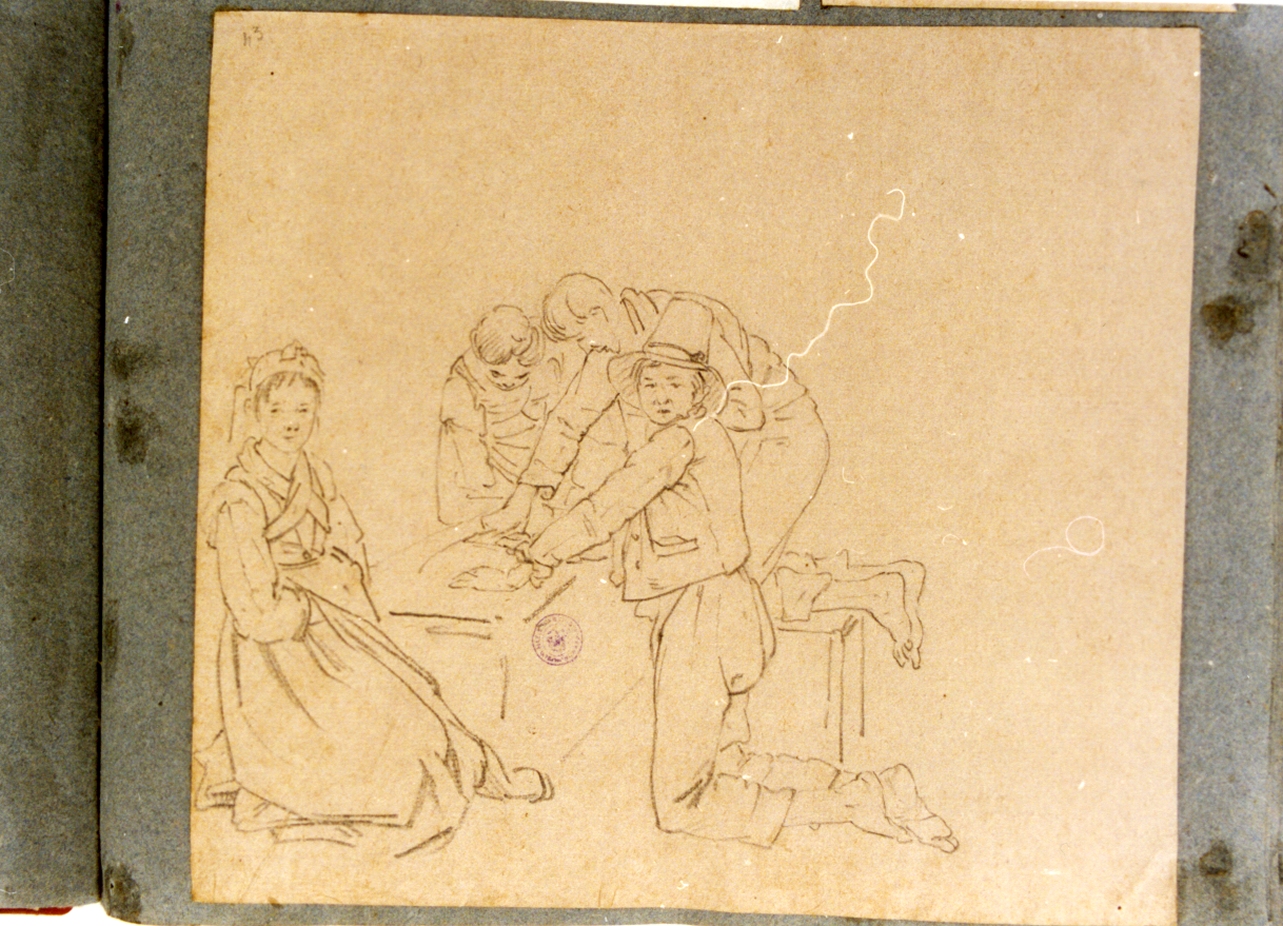 studio di un gruppo di fanciulli (disegno) di Vervloet Frans (secondo quarto sec. XIX)