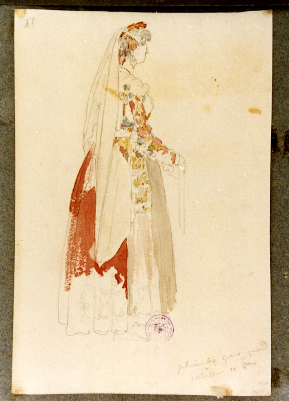figura femminile (disegno) di Vervloet Frans (sec. XIX)