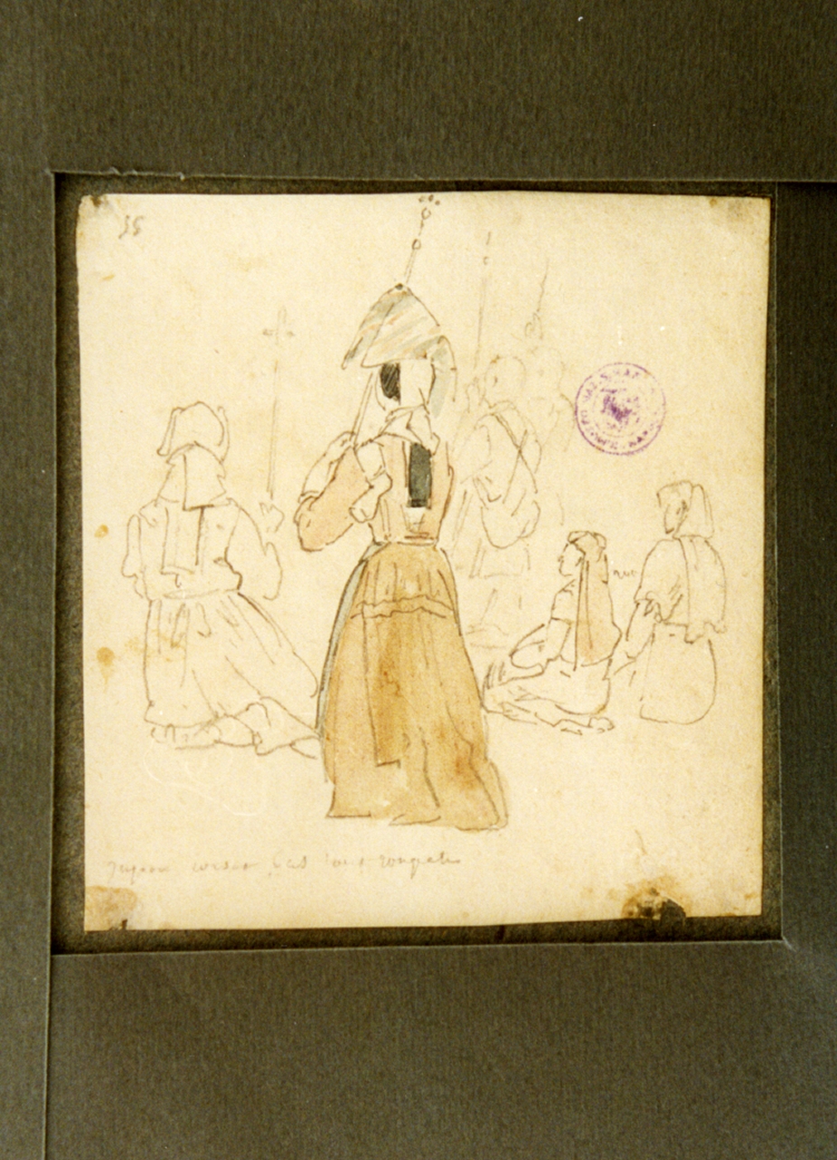 figura femminile (disegno) di Vervloet Frans (secondo quarto sec. XIX)