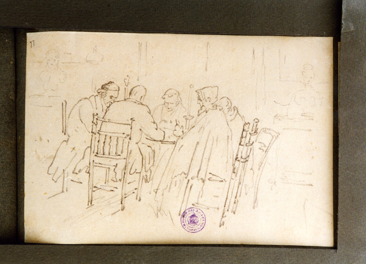 scena familiare (disegno) di Vervloet Frans (secondo quarto sec. XIX)