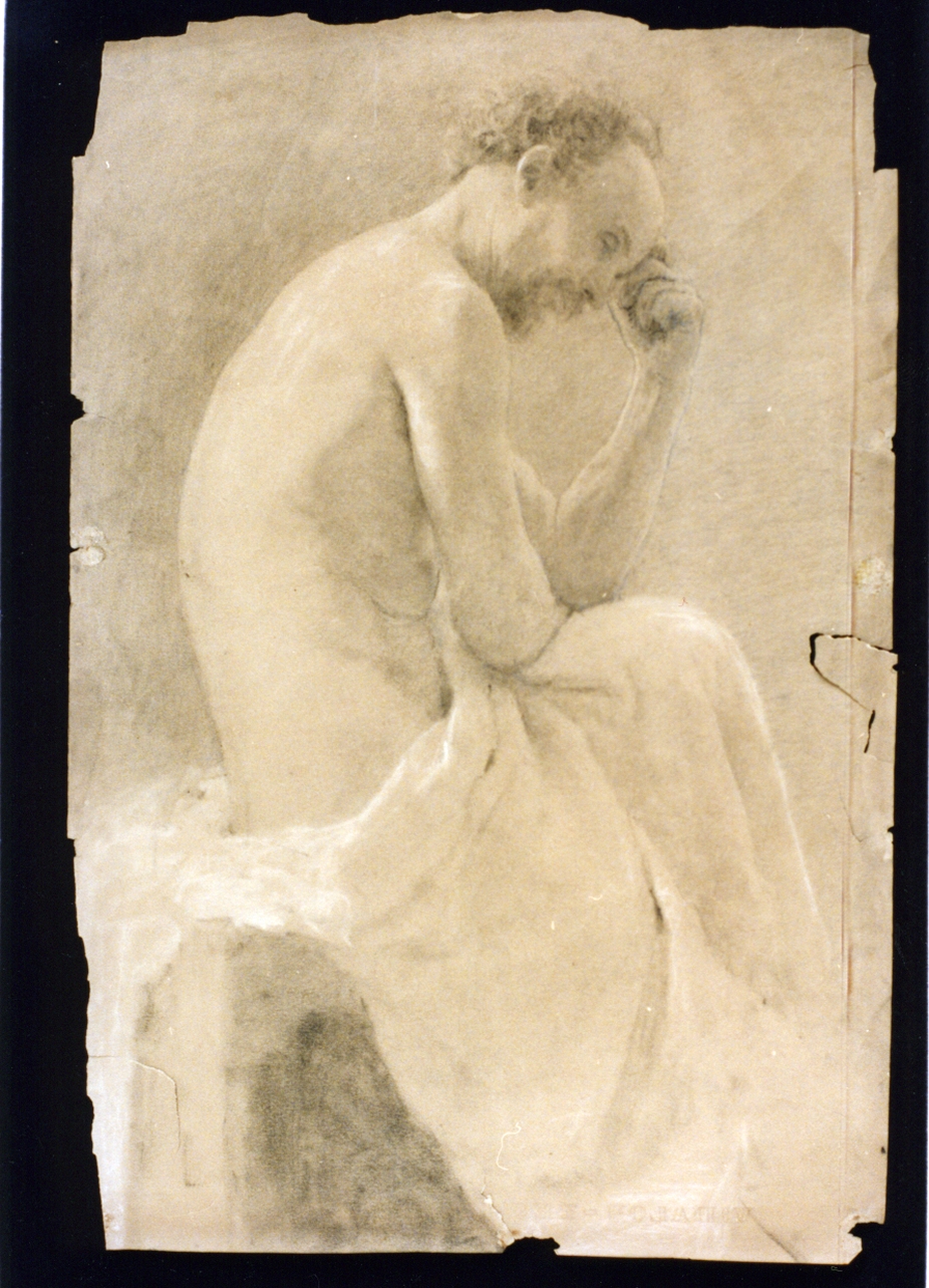 figura maschile (disegno) di Vetri Paolo (sec. XIX)
